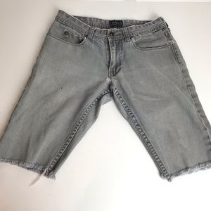 Dravus gray denim cutoff shorts